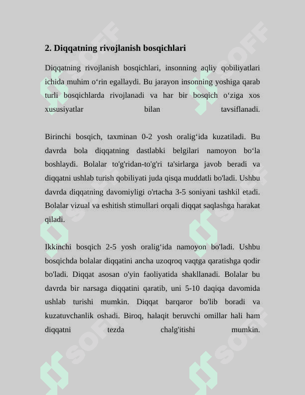 DIQQATNING RIVOJLANISHI VA BUZILISHI 6