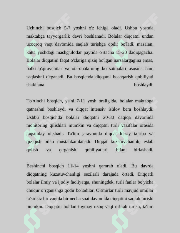 DIQQATNING RIVOJLANISHI VA BUZILISHI 7