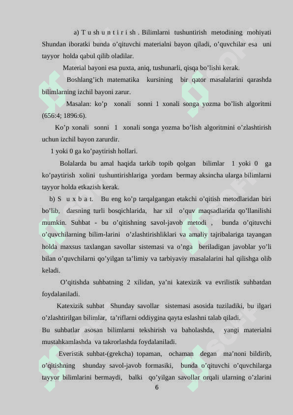 BOSHLANG‘ICH SINFDA MATEMATIKA O‘QITISH METODLARI 6