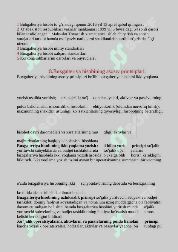 buxgalteriya hisobi fanidan test javoblar 6