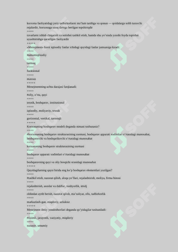 Menejment Marketing test javoblari bilan 4