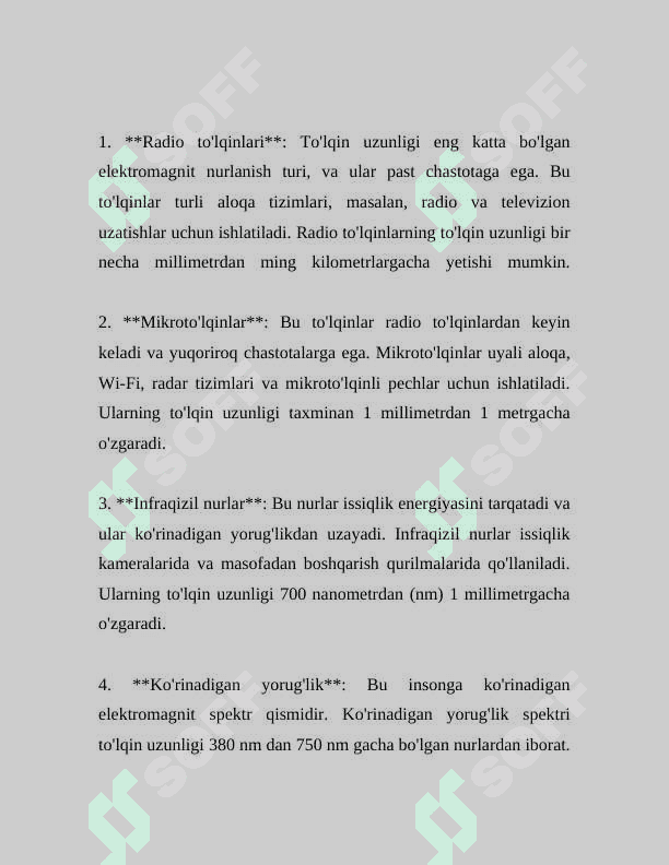 KUNDALIK HAYOTDA ELEKTROMAGNIT NURLANISH VA UNING ORGANIZMIGA TA'SIRI 7