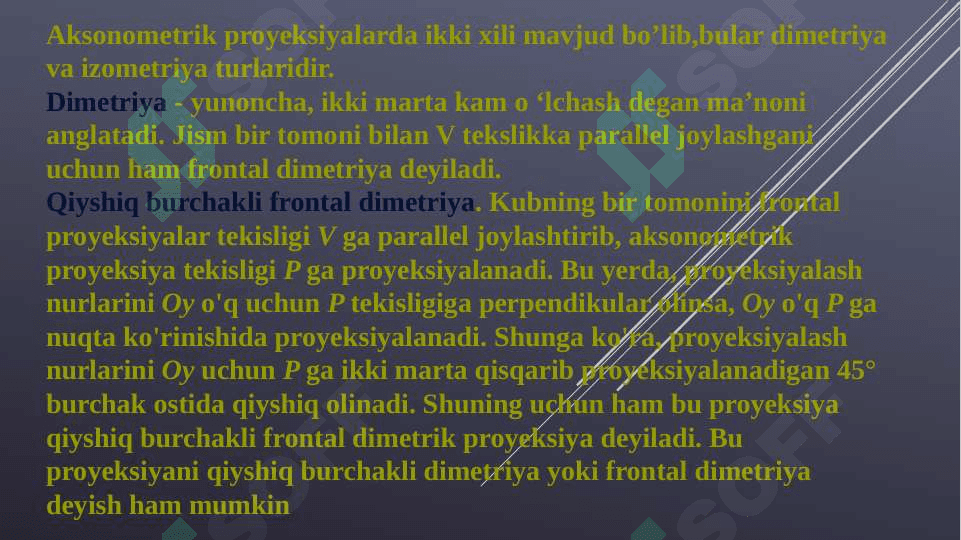Aksonometrik proyeksiyalar. Aylananing izometriyalari – ovallarni yasash 4