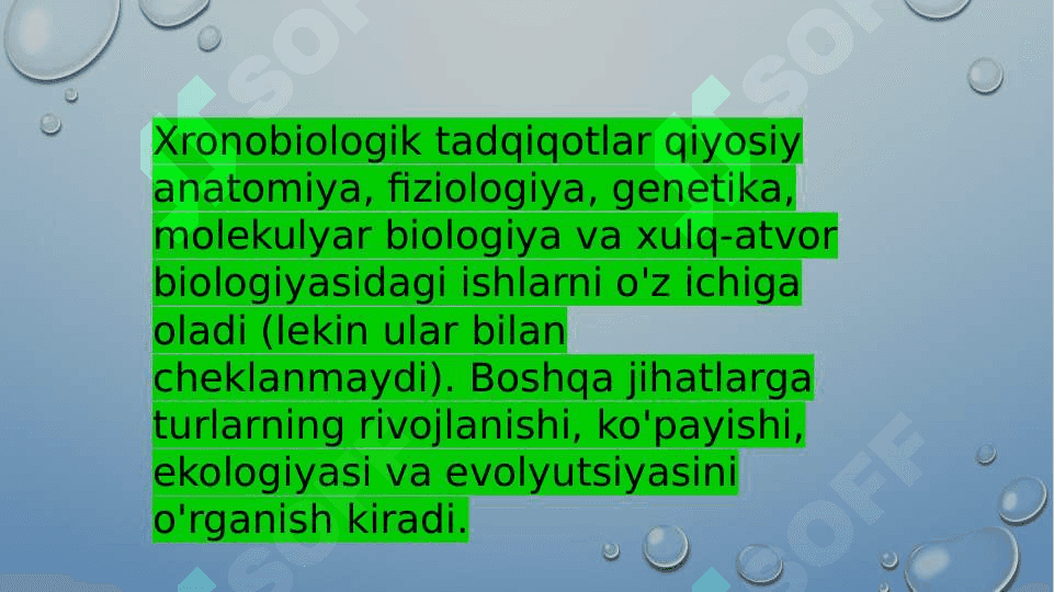 Xronobiologiya.Bioritmlarning moslashuvchanligi. 4