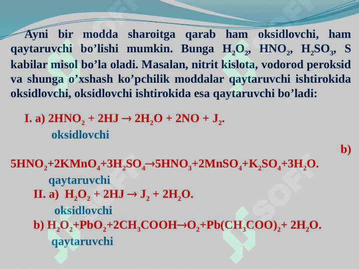 Anаlitik kimyoda oksidlanish-qaytarilish reaktsiyalari 6