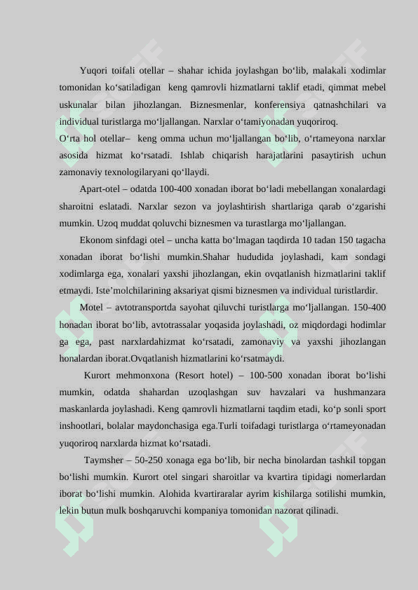 Mehmonxona ma’lumotlar bazasini loyihalash 7