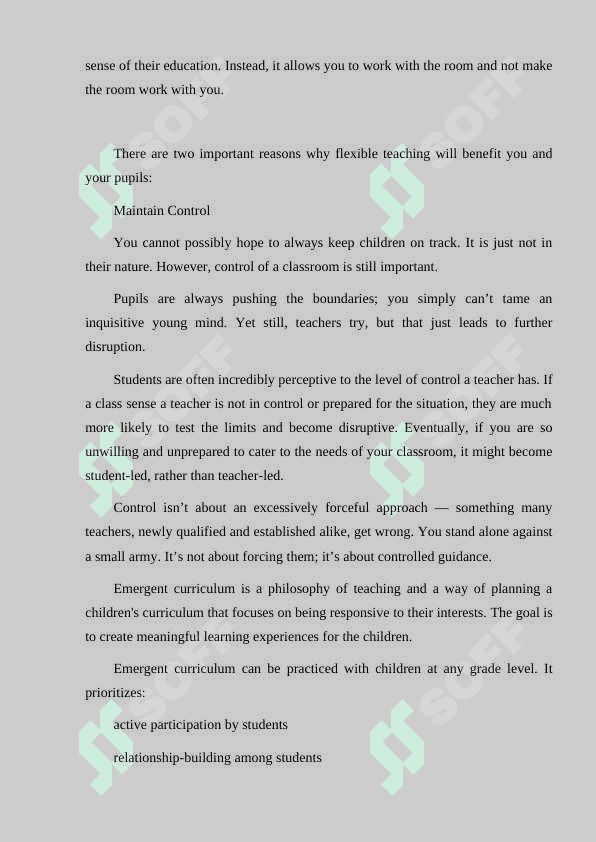 Flexibility teaching and planning 3