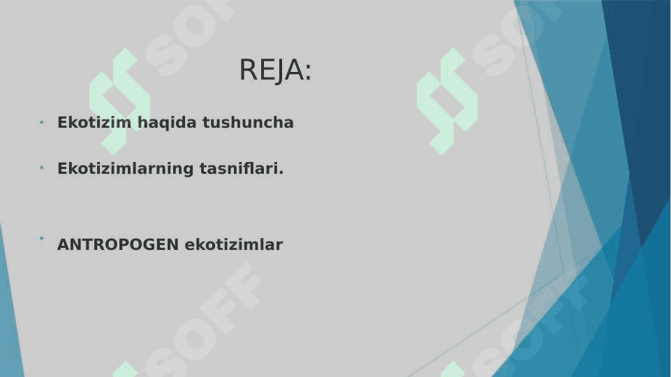 Antropogen ekotizimlar: Agroekosistemalar 2