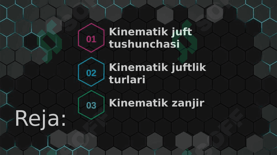Kinematik juftlar. Kinematik zanjir 2