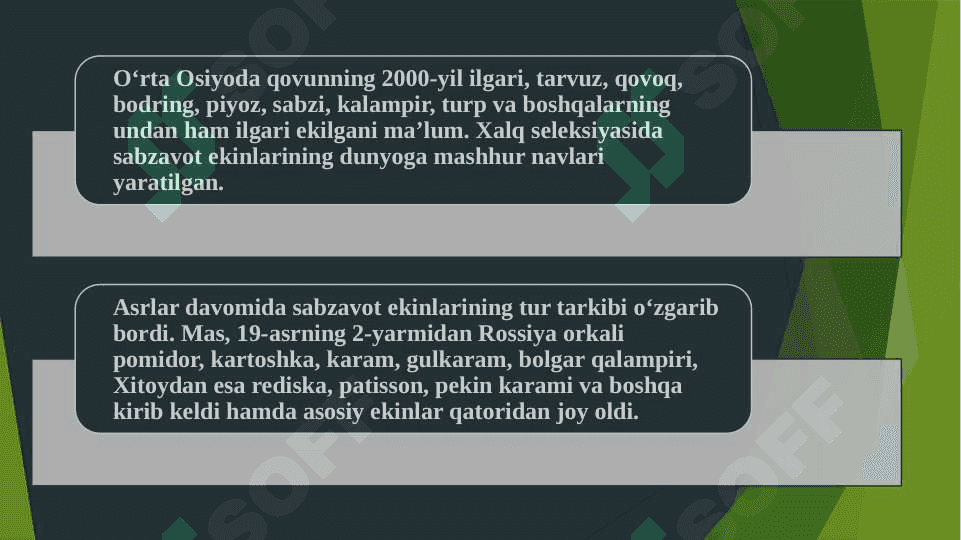 Ko'katli sabzavotlarning oziqaboplik ahamiyati 3