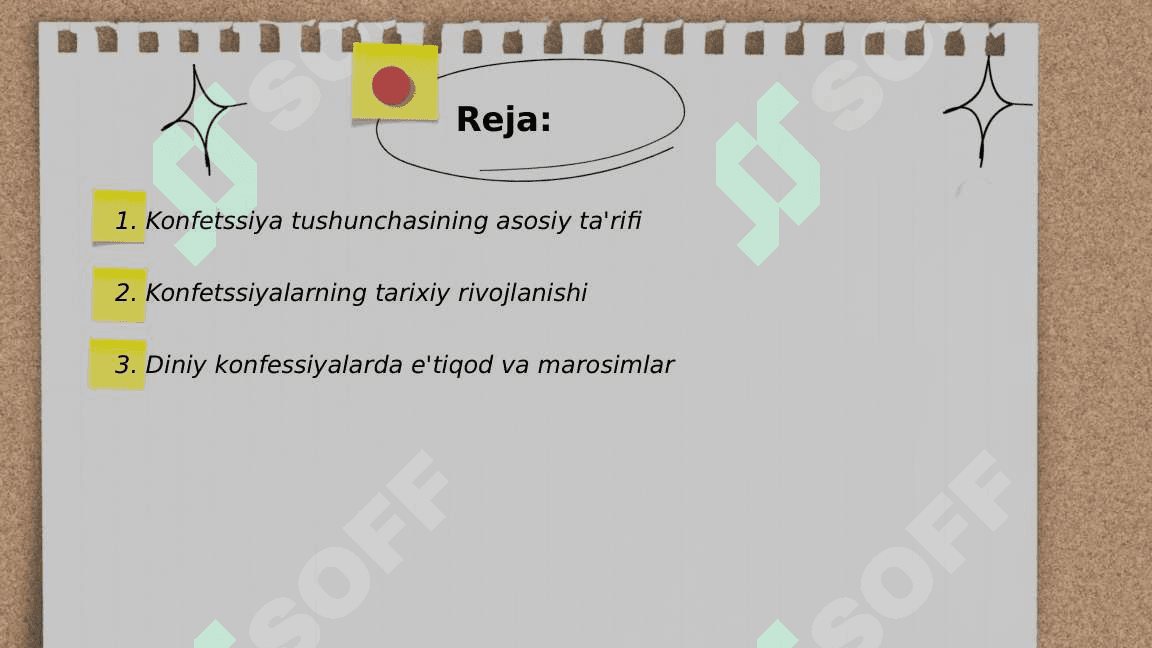 Konfetssiya tushunchasining mohiyati va O'zbekistonda faoliyat yurituvchi diniy konfessiyalarning tasnifi 2