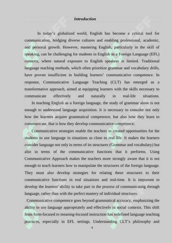 The role of CLT in teaching speaking in EFL classes 4