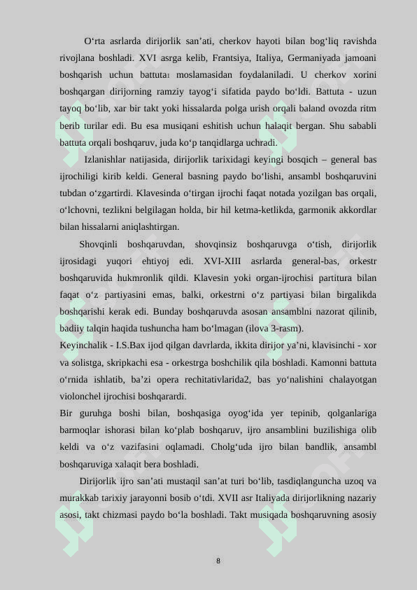 DIRIJORLIK SANʻATI VA UNING TARIXI. 8