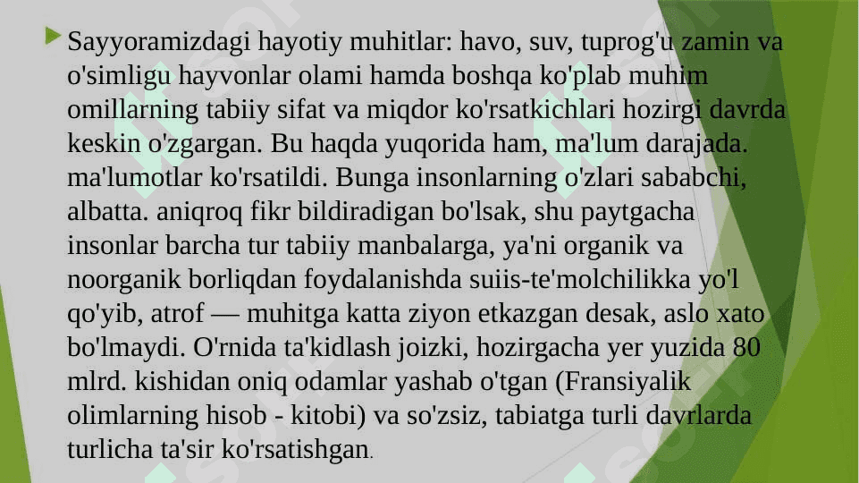 Atrof-muhit ifloslanishini nazorat qilish usullari (havo, suv, tuproq) 4