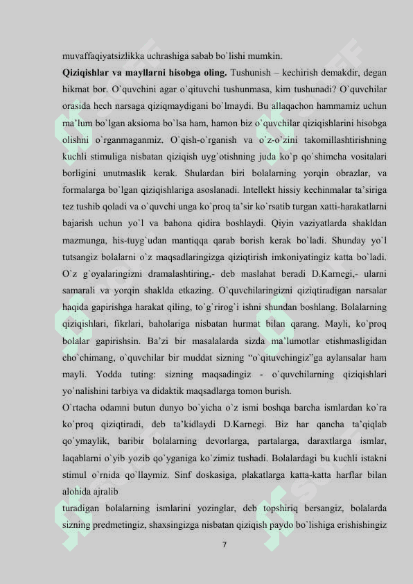 Maktabgacha yoshdagi bolalar o’sishning umumiy shart sharoitlari 7