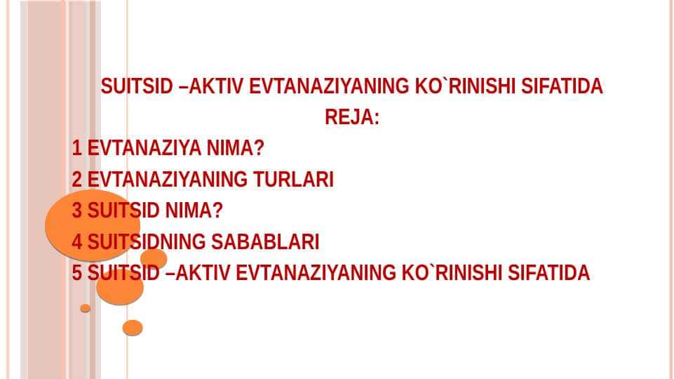 SUITSID – AKTIV EVTANAZIYANING KO`RINISHI SIFATIDA 1