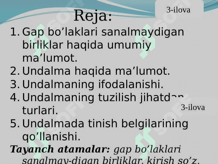 Gap bo’laklari sanalmaydigan birliklar 2