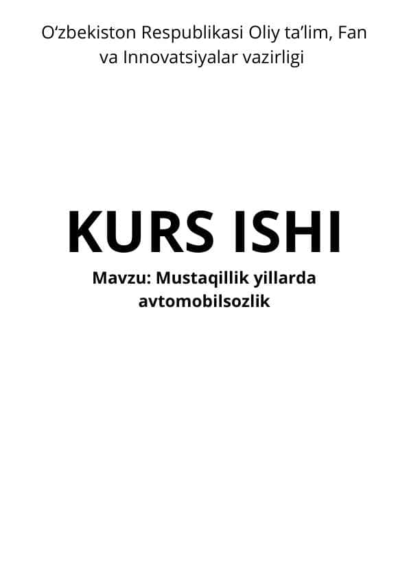 Mustaqillik yillarda avtomobilsozlik 1