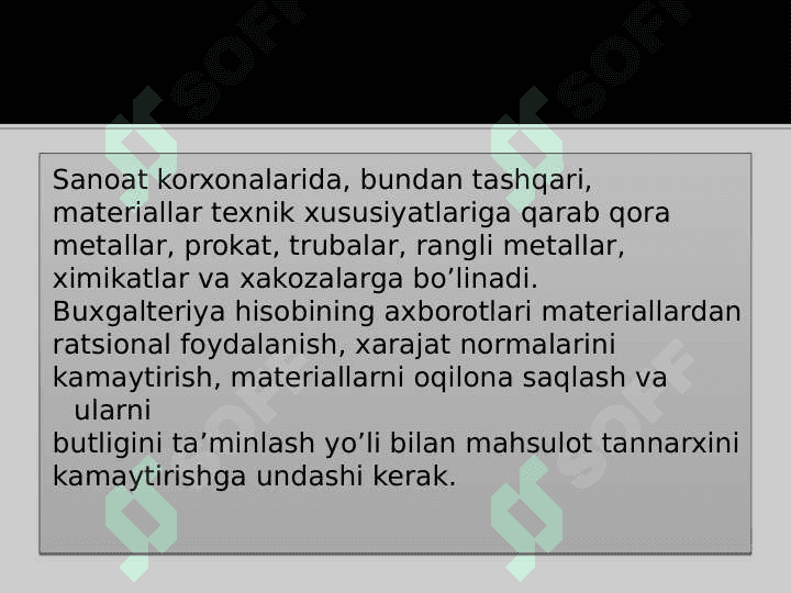 Materiallar hisobi 7