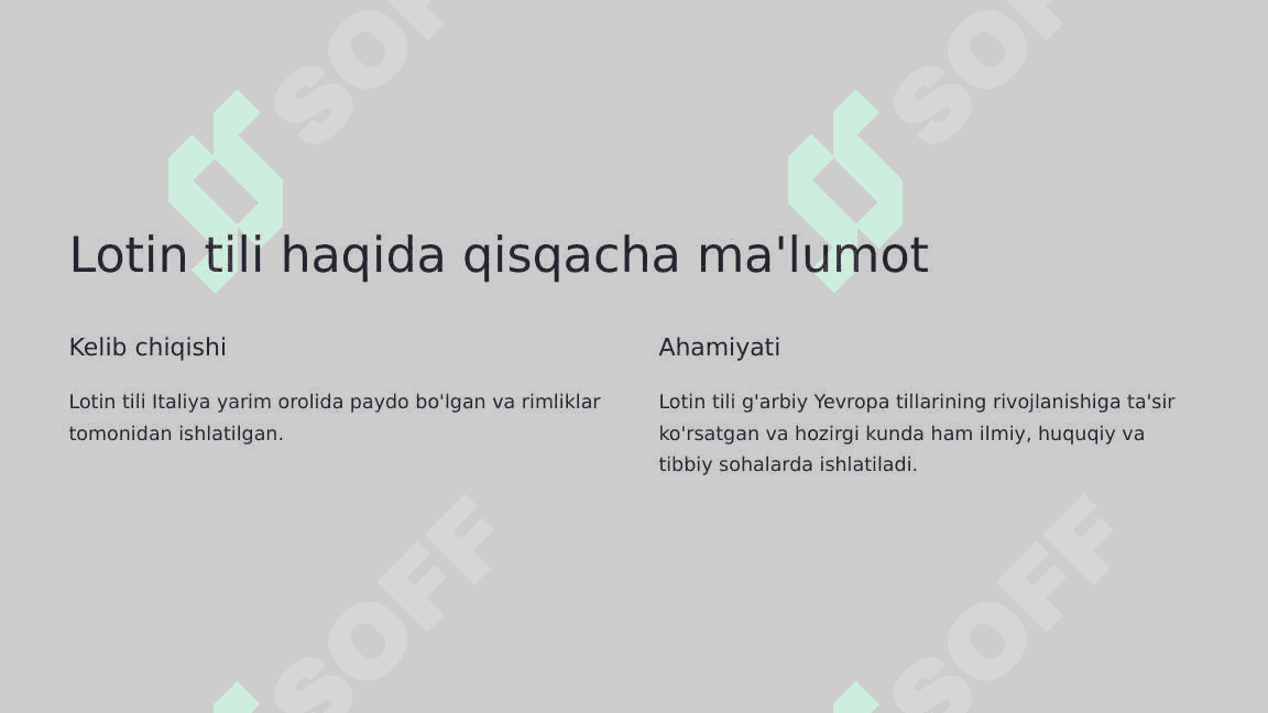 Lotin tilida “Sum, esse” – Bor bo'lmoq fe'lini tuslanishi. (Est modus in rebus) 4