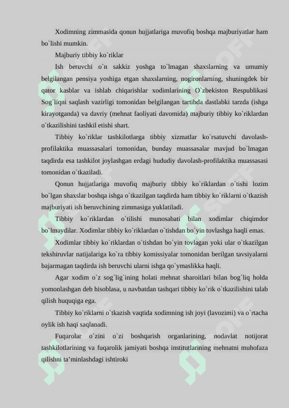 Texnologik jarayon bajarilishiga bo’lgan talab va texnikaviy choralar 6