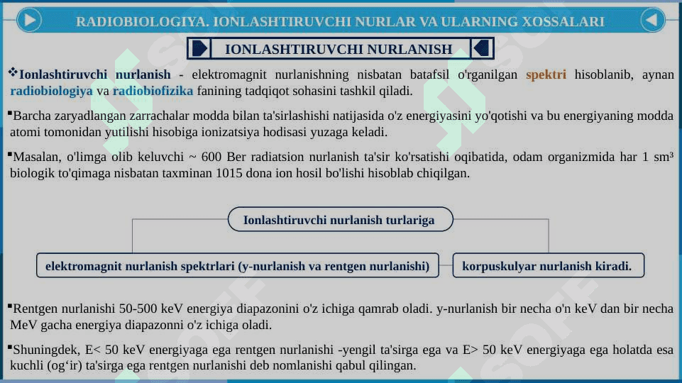 Ionlashtiruvchi nurlarning hujayraga ta'siri 5