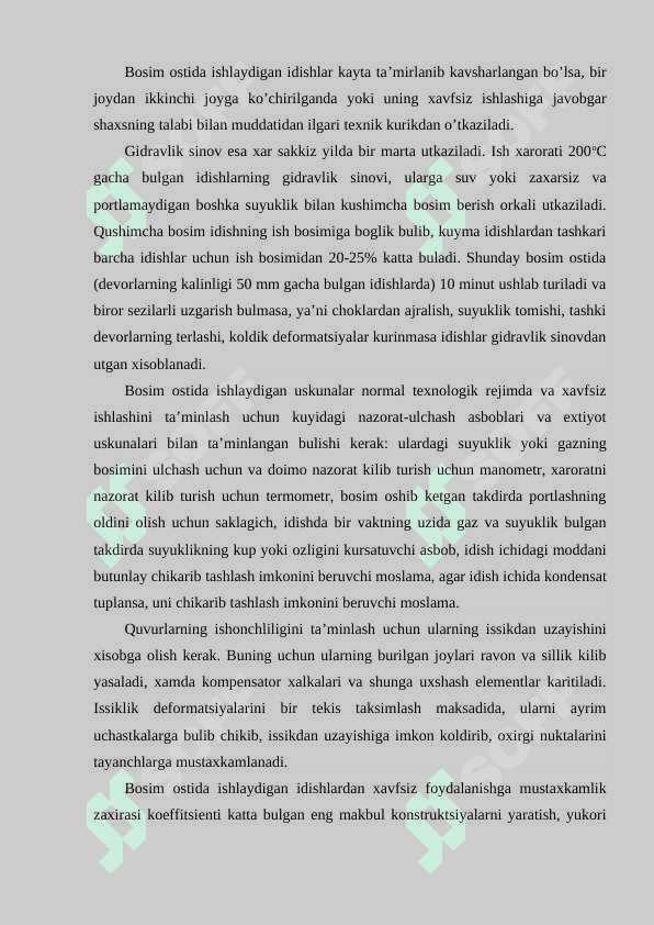 Bosim ostida ishlatiladigan sig’im, qurilma, qozon, quvur va boshqa trubalarning sinflanishi 2