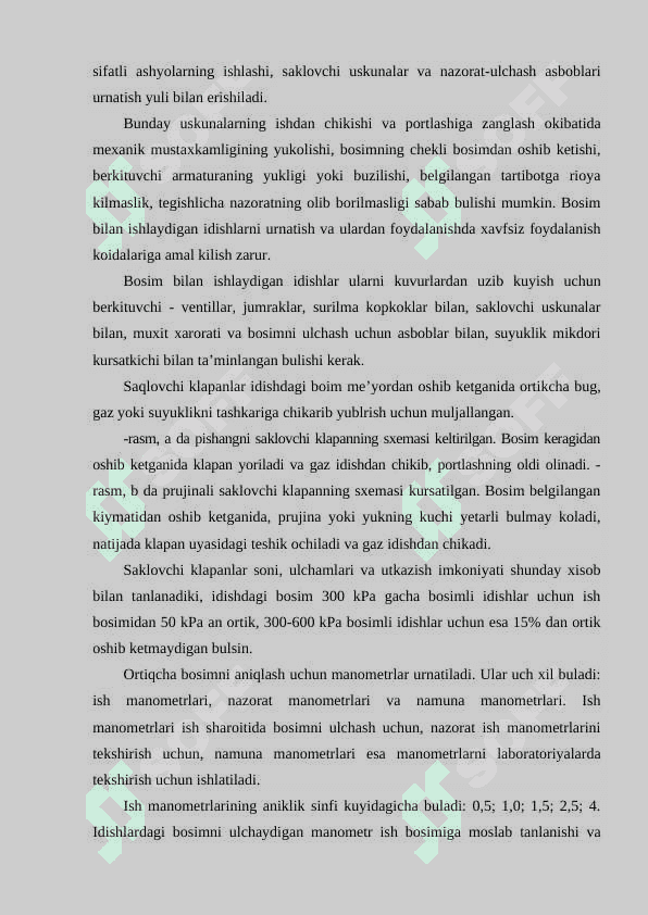Bosim ostida ishlatiladigan sig’im, qurilma, qozon, quvur va boshqa trubalarning sinflanishi 3