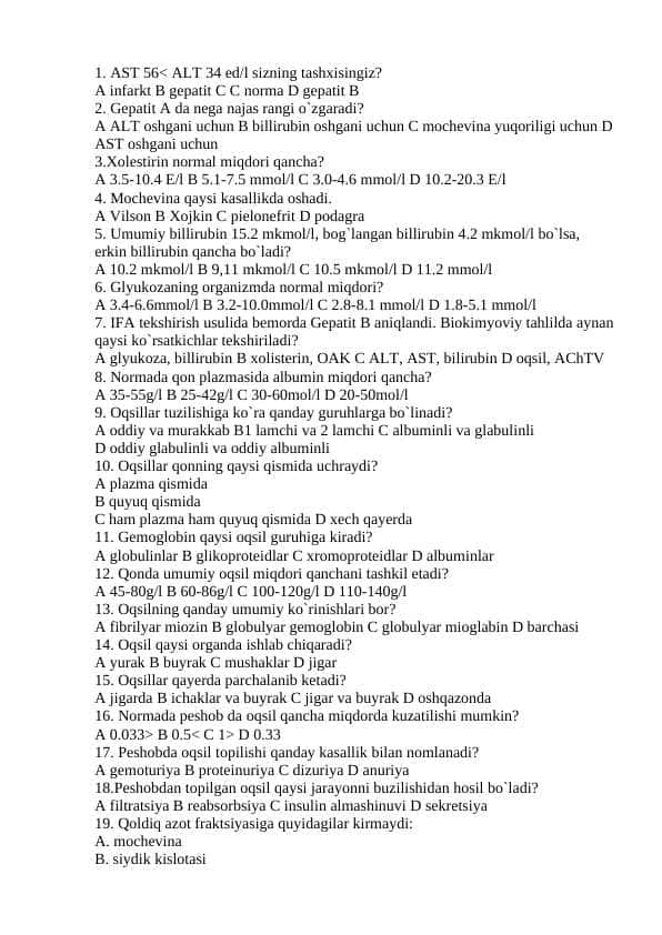 nutrisiologiya test