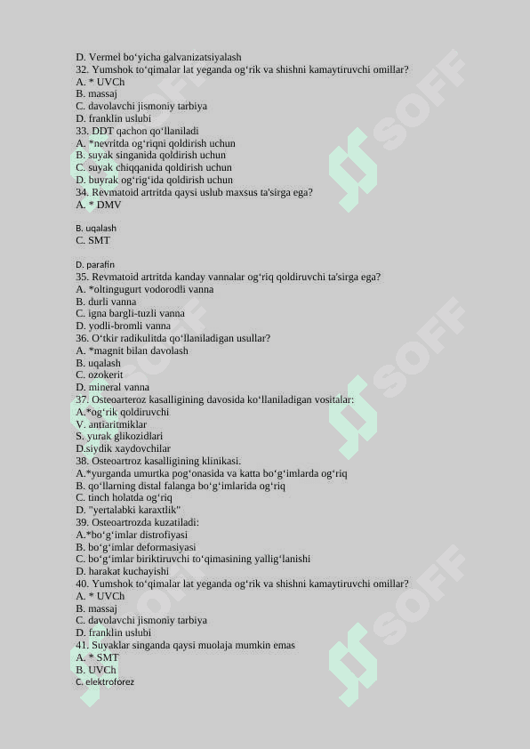 reabilitatsiya testlar javoblari bilan 4