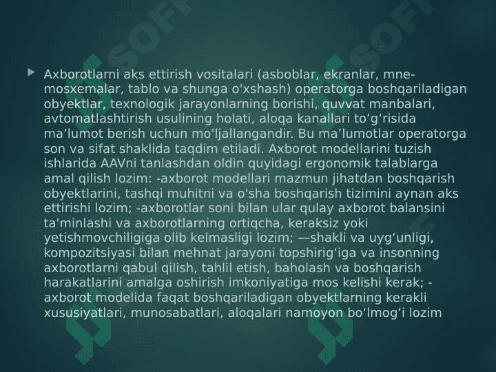 Mavzu: Axborotlarni 
aks ettirish vositalari 3