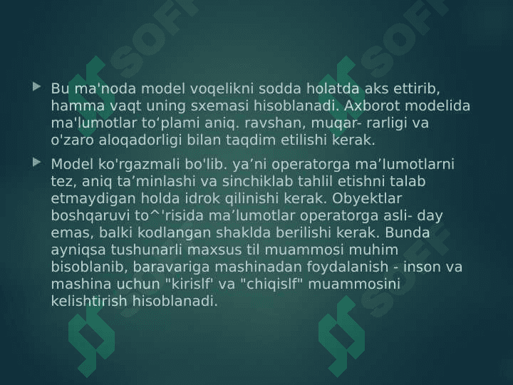 Mavzu: Axborotlarni 
aks ettirish vositalari 4