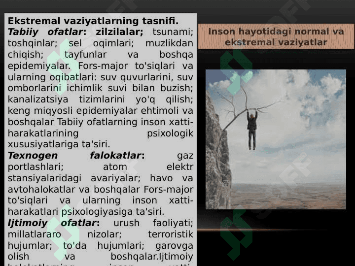 Ekstrimal vaziyat tushunchasi . favqulodda vaziyat inqirozli vaziyat 3