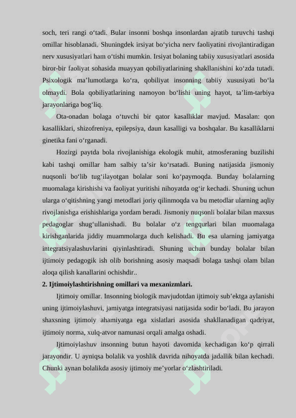 Ijtimoiylashuv jarayonida muhitning o‘rni. 3