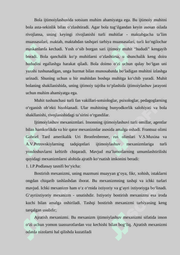 Ijtimoiylashuv jarayonida muhitning o‘rni. 4