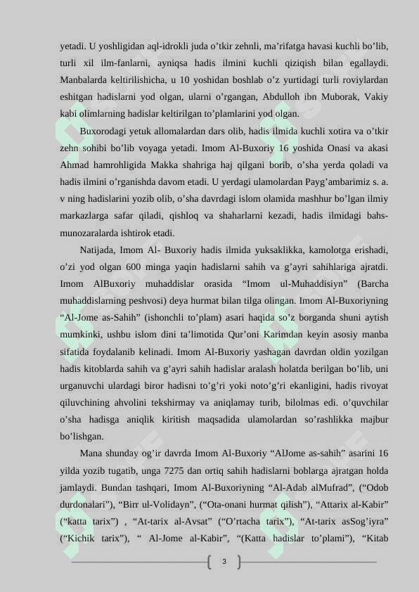 IMOM BUXORIY AT TERMIZIYNING HADIS ILMINING RIVOJLANISHIDAGI XIZMATLARI 3