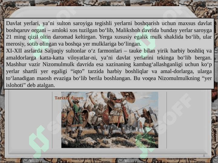 Saljuqiylar davlati 8
