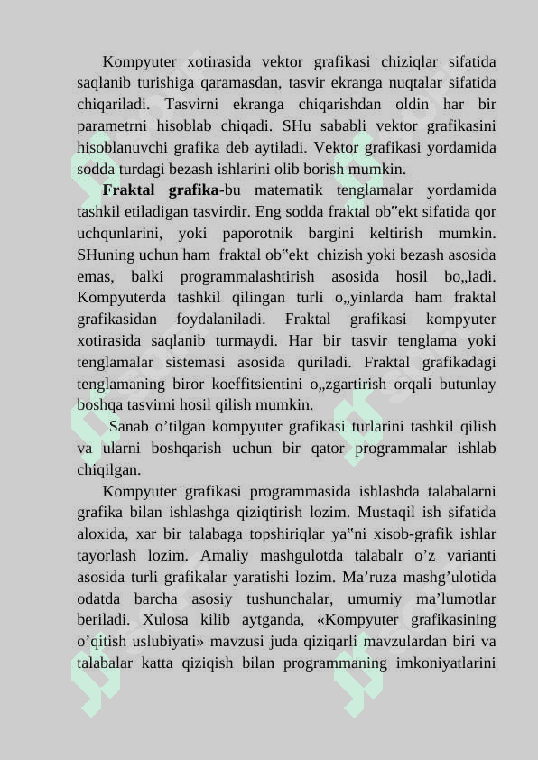 Grafikalarni ishlatish grafika chizish 7