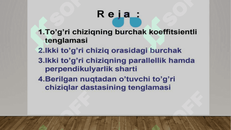 TEKISLIKLAR ORASIDAGI BURCHAK.TO’G’RI CHIZIQLAR                              ORASIDAGI BURCHAK. 2