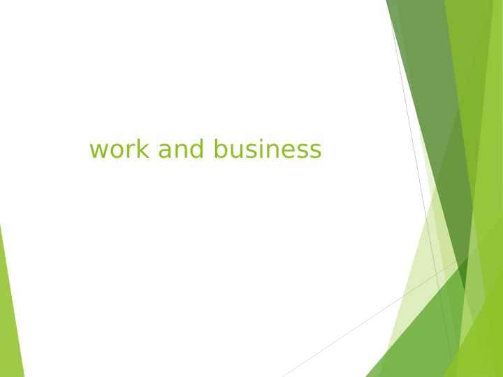 Work and Job 1