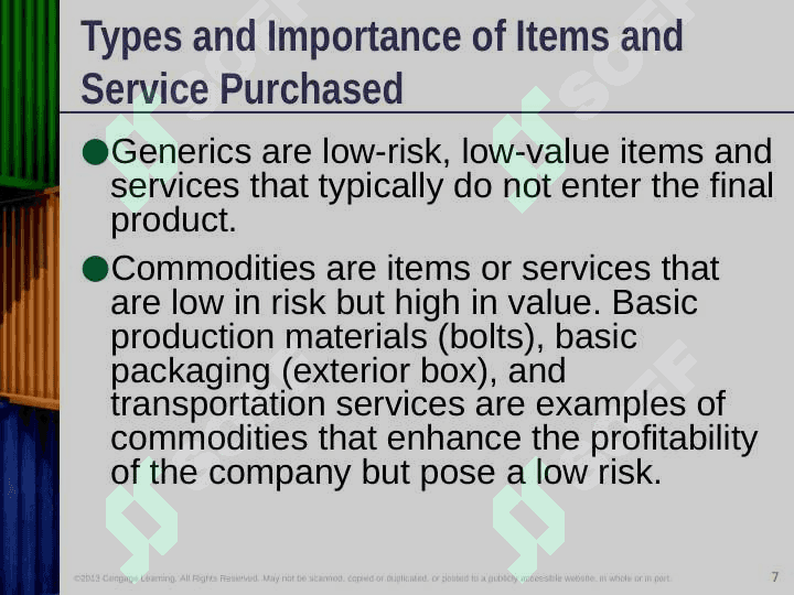 Materials and suppliers 7