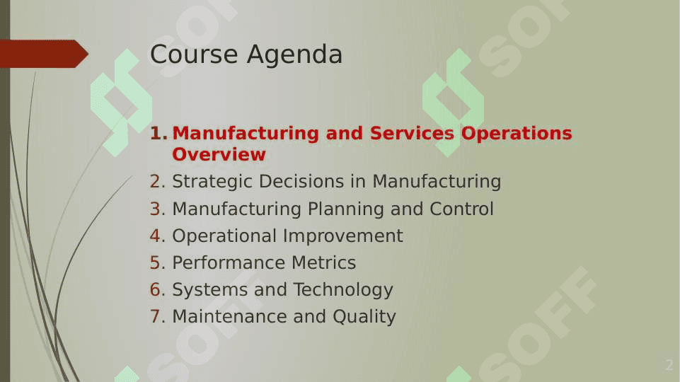 Manufacturing and Service 2