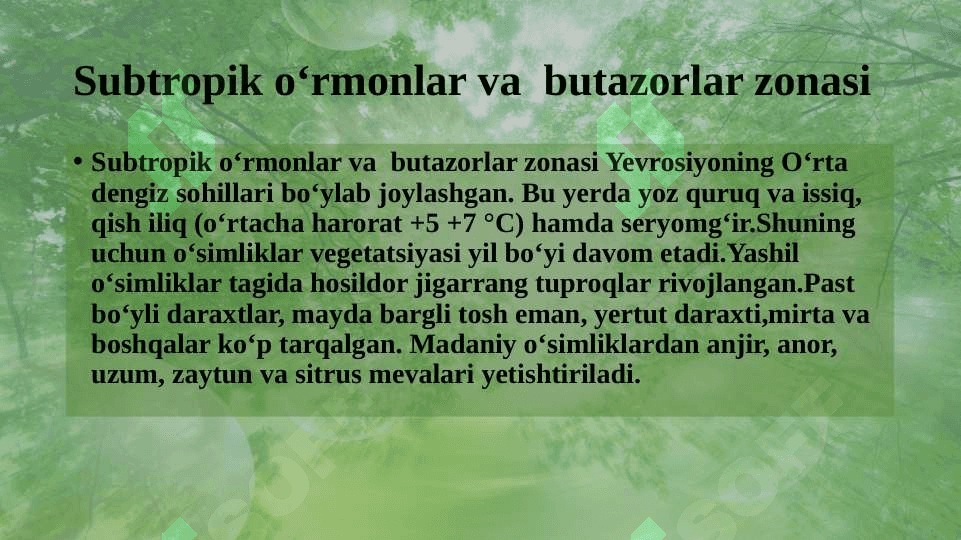 Issiq iqlimmintaqalaridagi tabiat zonalari 4
