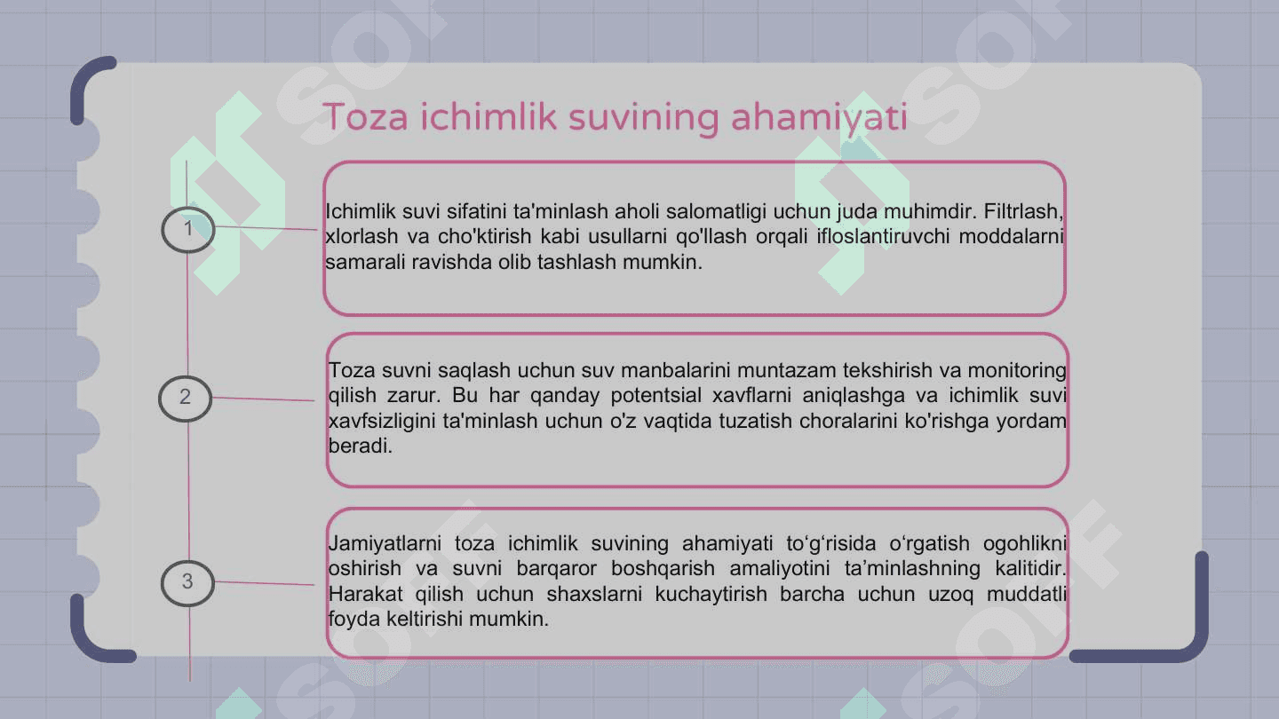 Ichimlik suvining sifatini yaxshilashdagi asosiy usullar 3