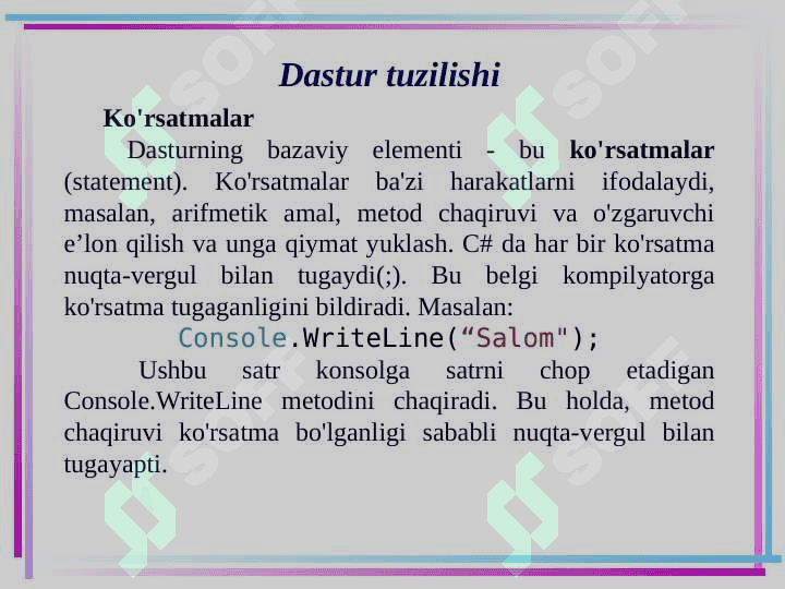 C# tilida dasturlash asoslari 2