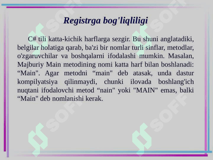 C# tilida dasturlash asoslari 7