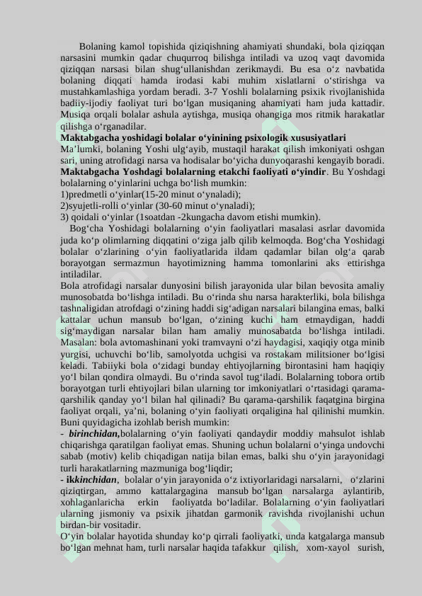 MAKTABGACHA VA  KICHIK MAKTAB YOSHI  DAVRIDA PSIXIK RIVOJLANISH 3