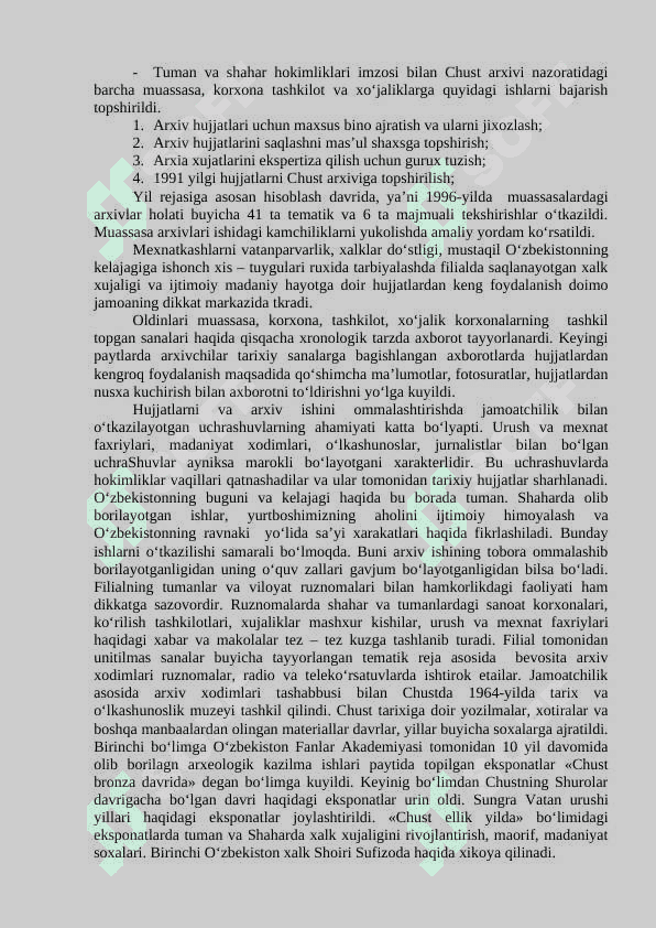 MUSTAQIL O‘ZBEKISTONDA ARXIV ISHI. 3