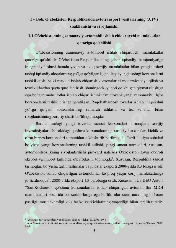 Kurs Ishi.Mustaqillikyillarida avtomabilsozlik 5