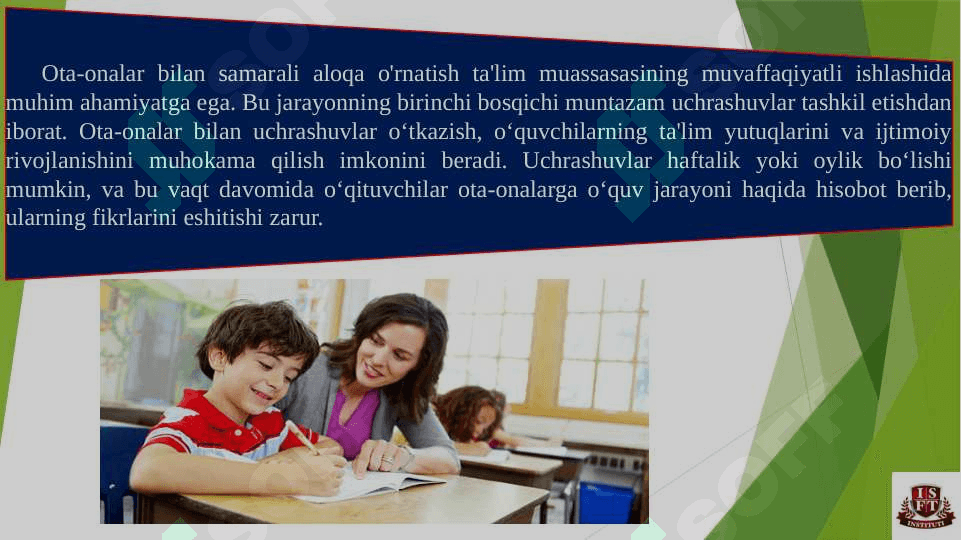 Ta‘lim muassasasining ota-onalar va jamoatchilik bilan guruh tarzidagi ishlash shakllari 3